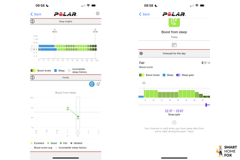 option boost Polar Ignite application et montre connectée
